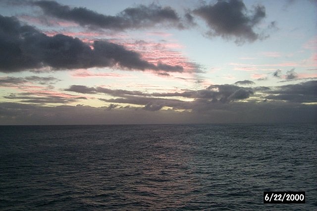 ocean sunset pictures. Crimson sunset over the ocean